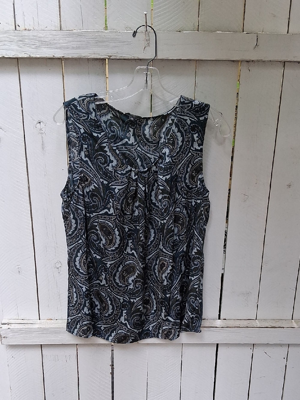 Talbots Black & Gray Paisley Sleeveless Camisole